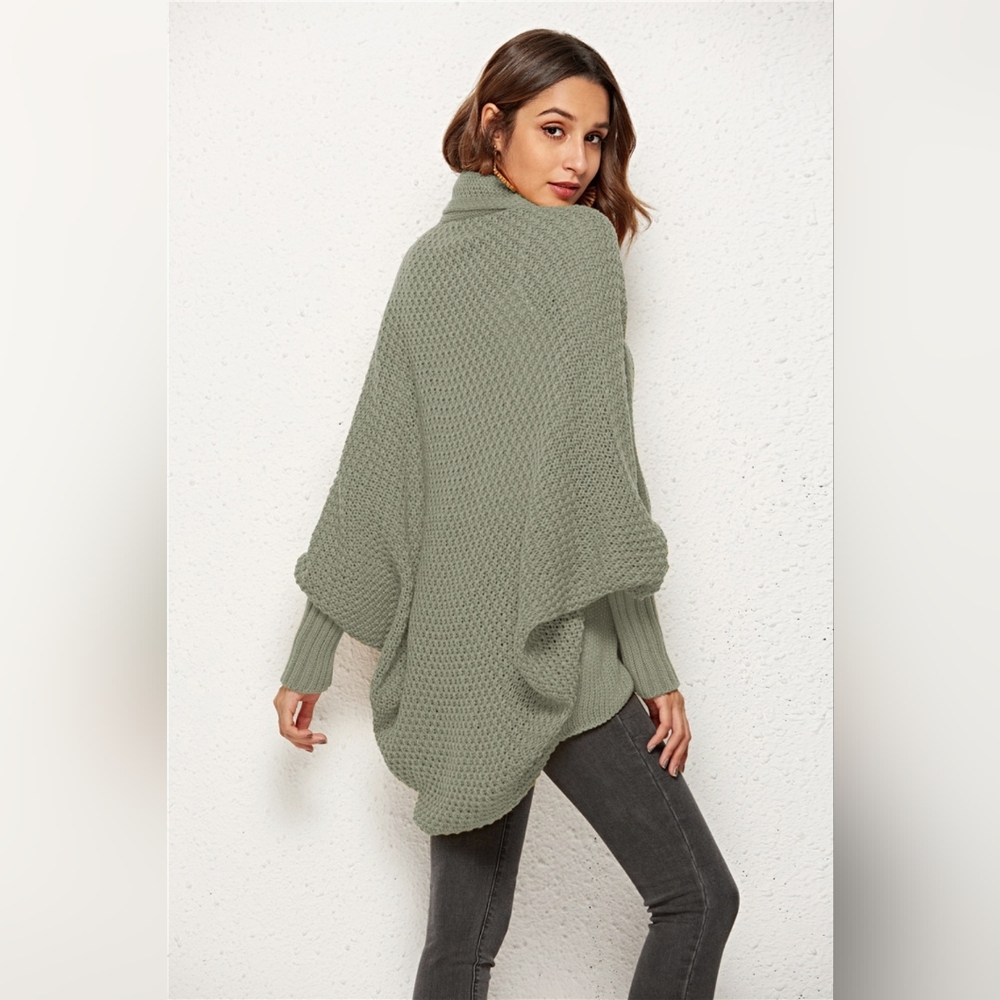 Oversized Knit Cardigan Batwing Sleeve Lightweight Baggy Open Front Sweater